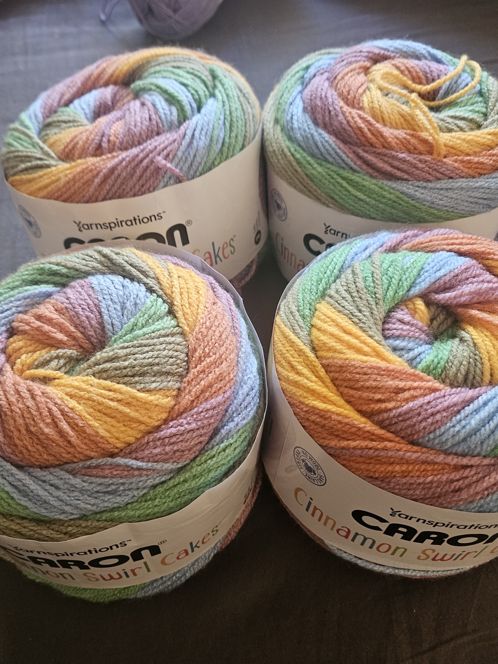 4 count Caron Cinnamon Swirl Cakes in shade Tropical Breeze